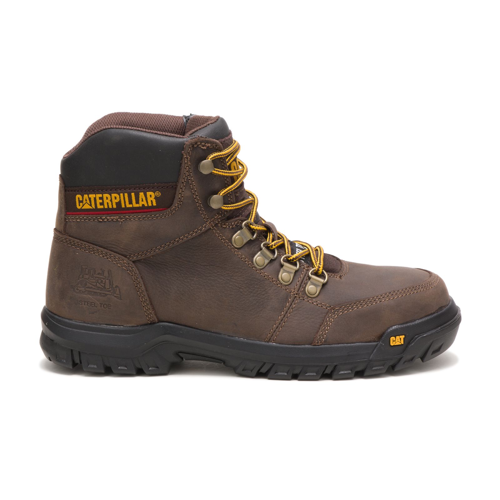 Caterpillar Outline Steel Toe - Mens Steel Toe Boots - Brown - NZ (078SYFEDM)